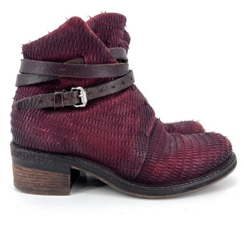 A.S.98 Airstep Avant Garde leather ankle boots red burgundy‎ maroon